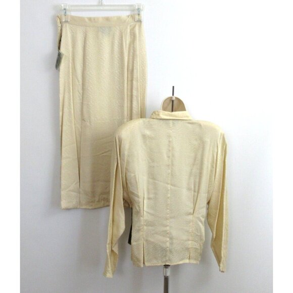 VTG 100% Silk Blouse & Skirt 2-Piece Set Sz 10 Sophisticates by Jonathan Martin - Picture 3 of 14